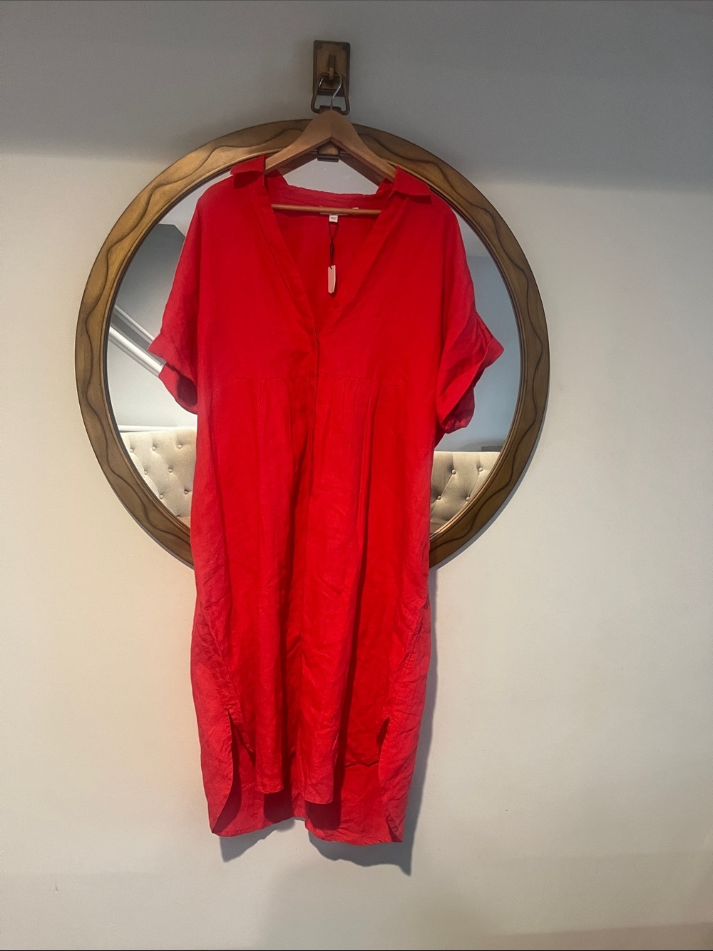 Chico's Bright Red Midi Dress Sz 3.5 NWT